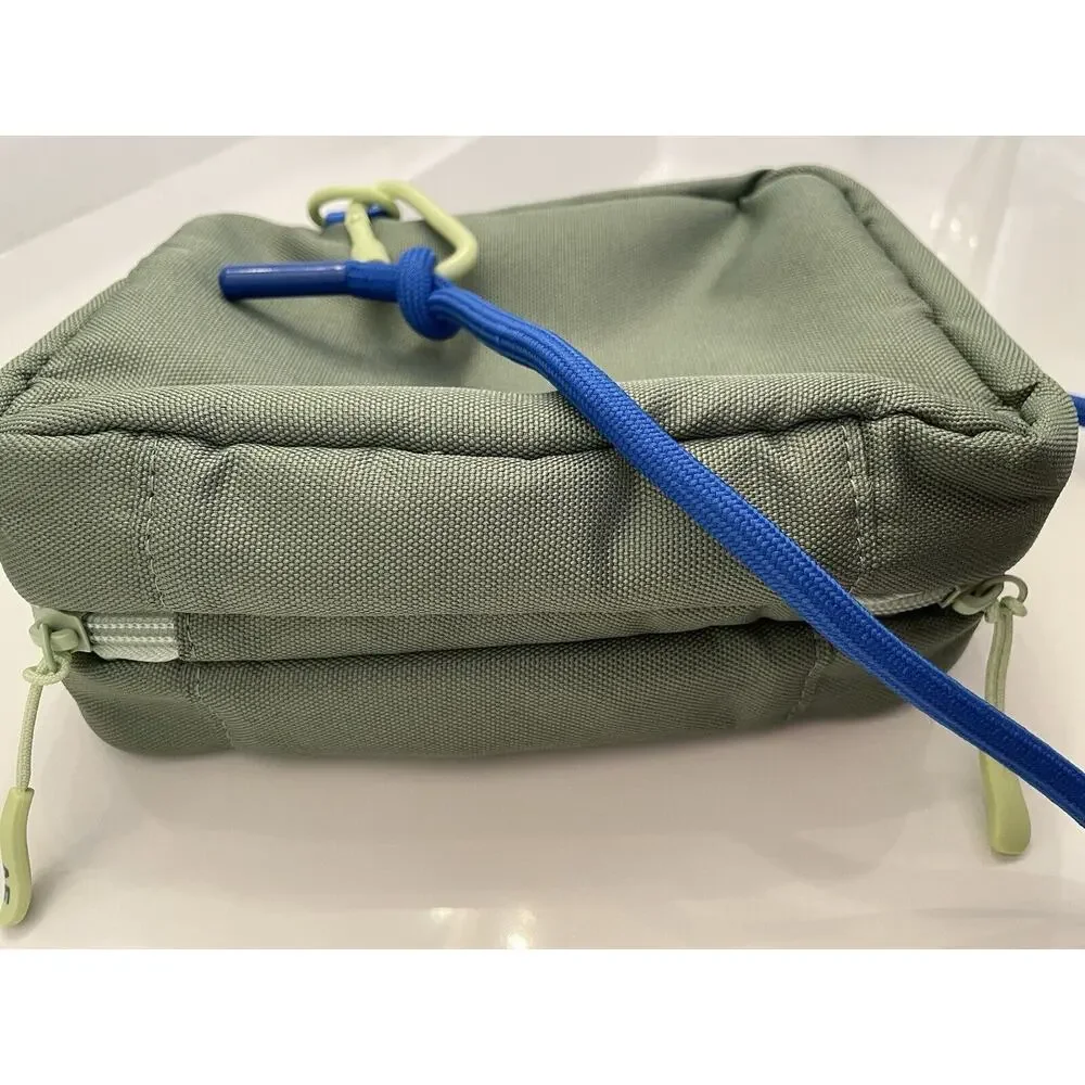 American Eagle Outfitters Olive Green Blue Small Crossbody Bag Purse Zipper